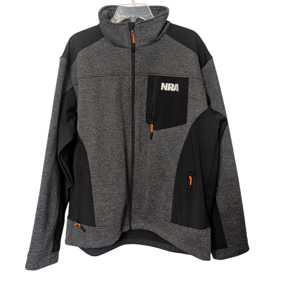NRA Lifetime Membership Gray‎ and Black Full Zip Men's Jacket Size XL